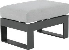 Pouf da giardino con cuscino grigio Las Vegas NATERIAL, struttura in alluminio seduta in poliestere antracite, L 50 x H 46 x P 75 cm