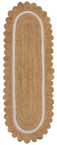 Passatoia di colore naturale/avorio in iuta tessuta a mano 80x230 cm Grace White – Flair Rugs