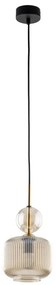 Lampada a sospensione con cavo SOPHIA 1xE14/10W/230V nero/beige fumé