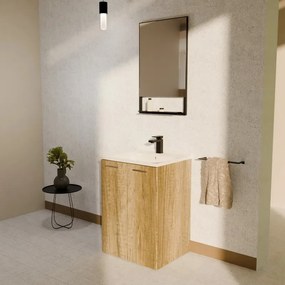 Mobile da bagno sotto lavabo COLAVENE Large marrone opaco L 60 x H 82.5 x P 50 cm 2 ante, lavabo non incluso