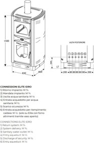 Termostufa A Legna 20 kW Elite Idro Con Forno E Kit Sanitario Clementi Ramato