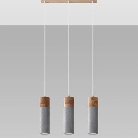 Sollux SL.0967 - Lampadario a sospensione con filo ZANE 3xGU10/40W/230V calcestruzzo/legno