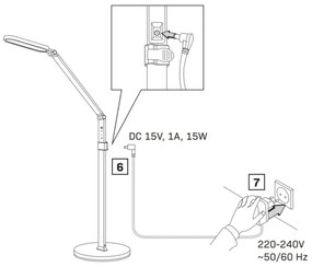 Lampada da terra touch LED dimmerabile FERRARA LED/13W/230V 3000/4000/6000K bianco