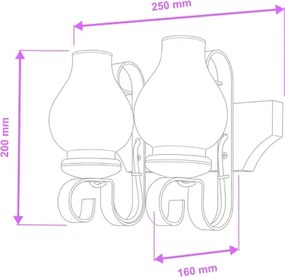 Brilagi - Applique QUEEN 2xE14/40W/230V faggio