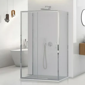 Box doccia 3 lati 80x140x80 con porta scorrevole trasparente  Tay
