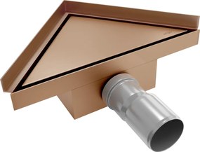 Mexen Flat-T M13 scarico a pavimento triangolare 20 x 20 cm, rame spazzolato - 1C10320