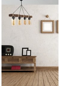 Lampadario a catena JASMIN 4xE27/40W/230V marrone/beige