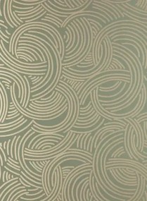 Tapete Tourbillon von Farrow & Ball - Green/ Gilver