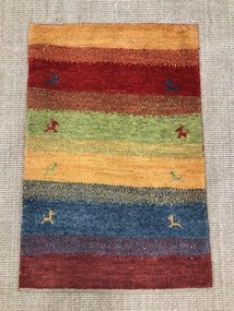 Gabbeh Tappeto 90x60 (Iran) Annodato A Mano