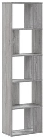 Libreria 5ripiani grigio sonoma 45x23,5x162,5 legno multistrato