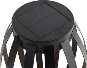 Lampada da tavolo da esterno nera con dimmer a 3 livelli, solare e ricaricabile - Sheldon