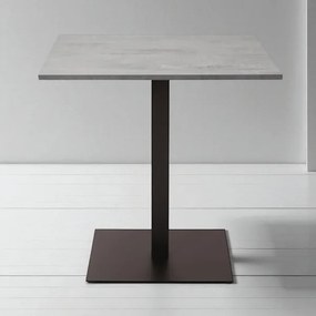 Tavolo pub ristorante bar quadrato 70x70 cm con Top Laminato effetto Cemento H 106