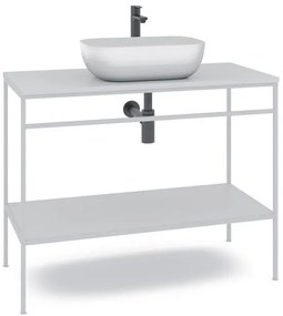 Mobile bagno con lavabo L 100 x H 92 x P 45.5 cm bianco per vasca centrale Outline