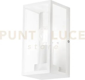 Applique mondrian bianca 1 luce attacco e27 ip44 11x13x23,6cm in me...