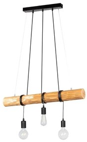 Lampadario Industriale Lampadario Industriale Truda 3x E27 marrone paralume nero 3x E27