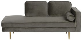 Chaise longue velluto tortora destra MIRAMAS Beliani