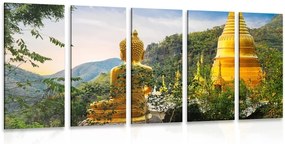 Quadri 5 pezzi – Vista sul Buddha dorato