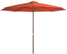 Ombrellone da Esterni con Palo in Legno 350 cm Terracotta