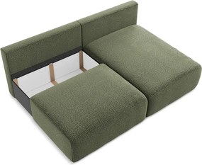 Divano angolare verde allungabile/con contenitore (con penisola a destra) Kalena – Makamii