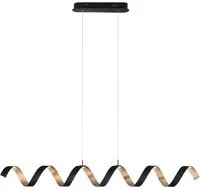 Sospensione HELIX in alluminio nero e oro 30W luce calda 120 cm.