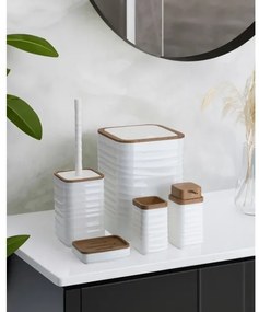 Set da bagno WAVE 5 pz bianco/marrone