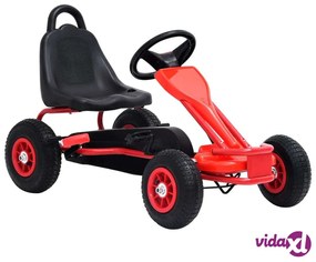 vidaXL Go Kart a Pedali con Pneumatici Rosso