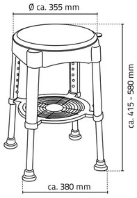 Ridder - Sgabello girevole 58x35,5 cm blu/bianco