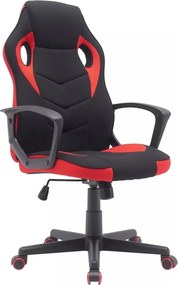 Sedia da ufficio Dakar in tessuto nero/rosso – 63x48x106 cm