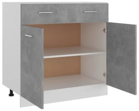 Armadio con Cassetto Grigio Cemento 80x46x81,5 cm in Truciolato