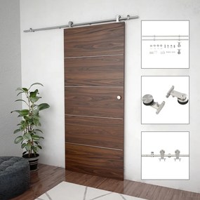 Kit Binari Porta Scorrevole 183 Cm Acciaio Inossidabile Argento /