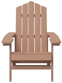 Sedie da giardino adirondack 2 pz in hdpe marrone