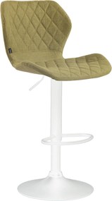 Sgabello Da Bar Elegante Con Seduta Trapuntata İn Tessuto / Grün / Weiß
