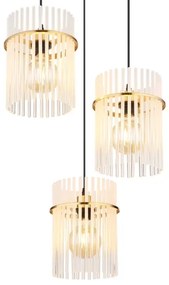 Globo 15698-3HRM - Lampadario a sospensione con filo GORLEY 3xE27/60W/230V diametro 47 cm oro