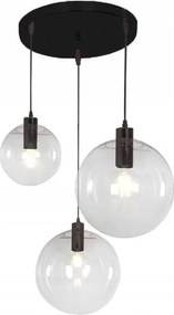 Lampada da soffitto pensile di vetro Lassi Black 20+25+30 cm