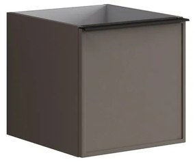 Struttura semi colonna da bagno Pixel2 cassetti laccato opaco grigio carbone L 40 x H 40 x P 45.5 cm