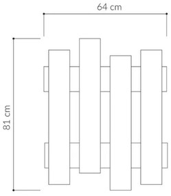 Appendiabiti a muro Wave rovere effetto legno 8 ganci