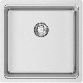 Lavello quadrato 1 vasca in inox argento RODI Una 40 L 44 x L 44 cm