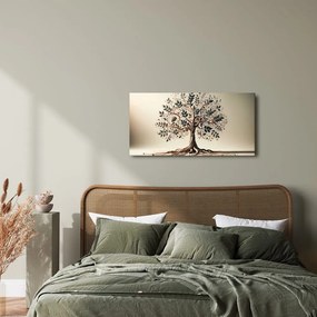 Quadro su tela – Albero della vita con foglie e spirali