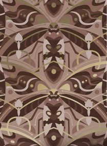 KEK Amsterdam Tapete Art Deco Animaux Beetle Gold - Taupe