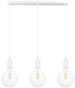 Lampadario a sospensione con filo MIROS 3xE27/60W/230V bianco