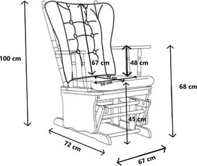 Poltrona a dondolo oscillante con cuscino imbottito AMERICA BLU