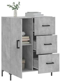 Credenza grigio cemento 69,5x34x90 cm in legno multistrato