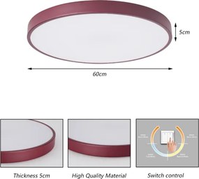 Brilagi - Plafoniera LED POOL LED/60W/230V 3000/4000/6000K 60 cm bordeaux