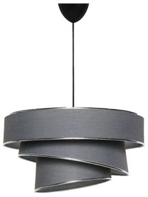 Lampadario color antracite/argentato con paralume in tessuto ø 40 cm Couper – Opviq lights