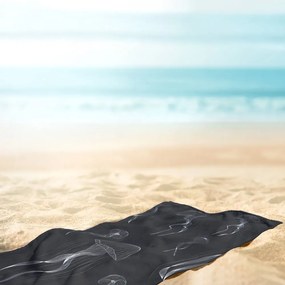 Telo mare bianco e nero 90x180 cm Jellyfish - DecoKing