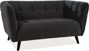 Divano Castello 2 in velluto nero - Blu19/wenge