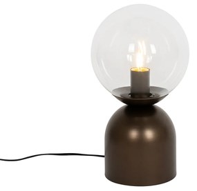 Lampada da tavolo Pallon Trend in bronzo scuro con vetro trasparente