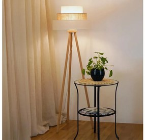 Brilagi - Lampada con piedistallo DENVER LUNETA 1xE27/15W/230V beige/marrone/color crema