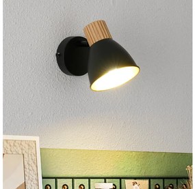 Brilagi - Faretto da parete ODENSE 1xE14/10W/230V legno di caucciù/nero