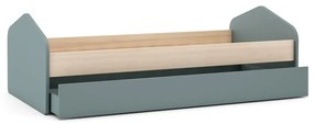 Letto per bambini verde/naturale in legno di pino con letto estraibile e contenitore 90x200 cm Estefania - Marckeric